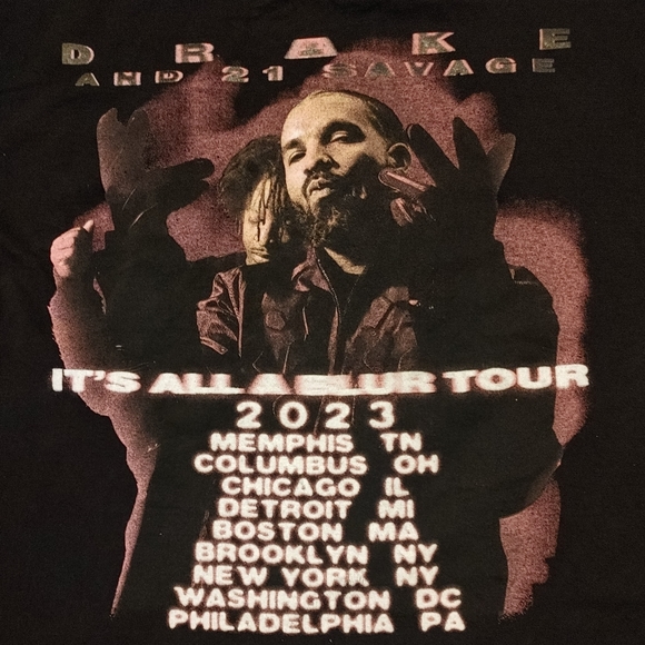 Drake & 21 Savage concert tee It's All A Blur Tour 2023 Shirt Rap Hip Hop 🔥🔥🔥 - Picture 5 of 5